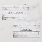 Carte De Visite Shabby Chic White Wood Rustic Farmhouse (Devant / Derrière)