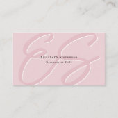 Carte De Visite Shadow Monogramme QR Code Blush Rose Girly tendanc (Devant)