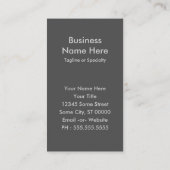 Carte De Visite Shadow Turkey Noir (Dos)