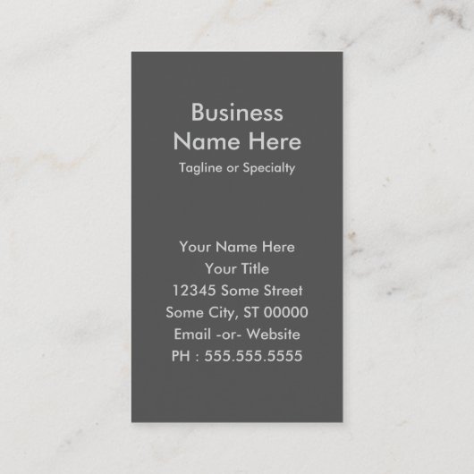 Carte De Visite Shadow Turkey Noir (Dos)