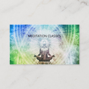 Carte De Visite Shaman Entouré De Méditation Légère Et De Yoga