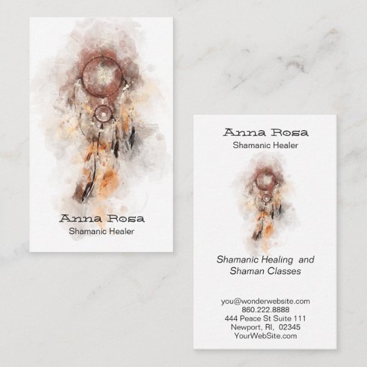 Carte De Visite *~* Shamanic Dream Catcher Tribal Shaman Sacré (Devant / Derrière)