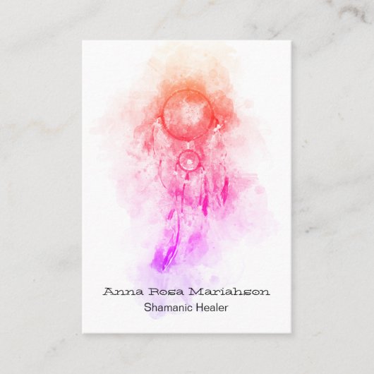 Carte De Visite *~* Shamanic tribal . Shaman sacré Catcher de rêve (Devant)