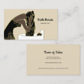 Carte De Visite Shampooing de femme rétro de beauté longs cheveux  (Devant / Derrière)