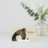 Carte De Visite Shampooing de femme rétro de beauté longs cheveux  (Debout devant)