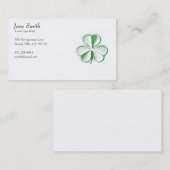 Carte De Visite Shamrock chanceux vintage (Devant / Derrière)