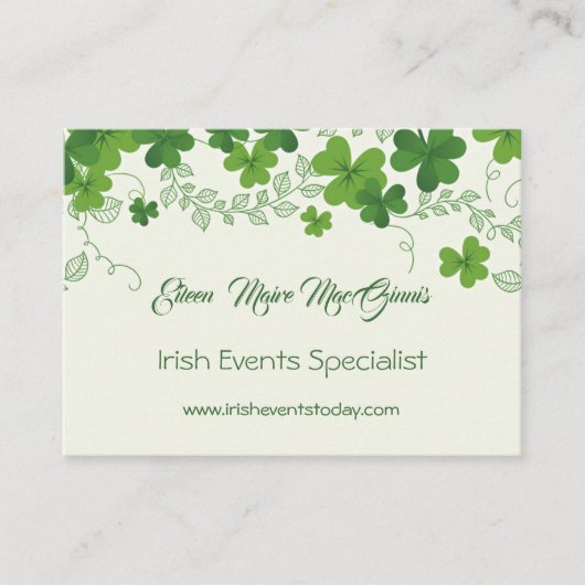 Carte De Visite Shamrock irlandais (trèfle) (Devant)