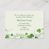 Carte De Visite Shamrock irlandais (trèfle) (Dos)