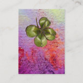 CARTE DE VISITE SHAMROCKS MAGIQUES EN PURPLE FUCHSIA GOLD SPARKLES (Dos)