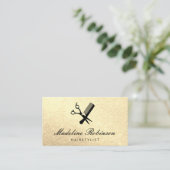 Carte De Visite Shears et peigne Parties scintillant élégante (Debout devant)