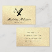 Carte De Visite Shears et peigne Parties scintillant élégante (Devant / Derrière)