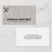 Carte De Visite Shears Seamstress | Tissu (Devant / Derrière)