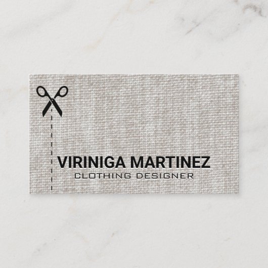 Carte De Visite Shears Seamstress | Tissu (Devant)