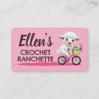 Carte De Visite Sheep bicycle crochet knitting knitter handspun