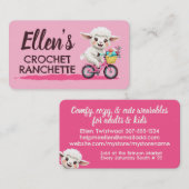 Carte De Visite Sheep bicycle crochet knitting knitter handspun (Devant / Derrière)