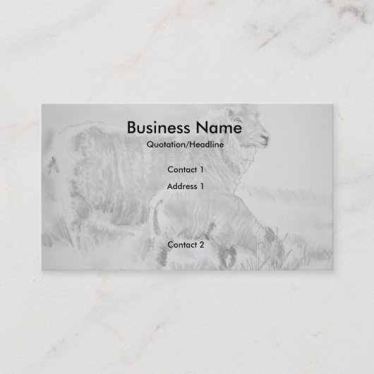 Carte De Visite Sheep Lamb Pencil Drawing Business Cards (Devant)