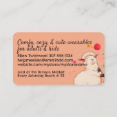 Carte De Visite Sheep scooter crochet knitting knitter handspun (Dos)