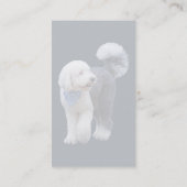 Carte De Visite Sheepadoodle avec écharpe à carreaux bleus (Dos)