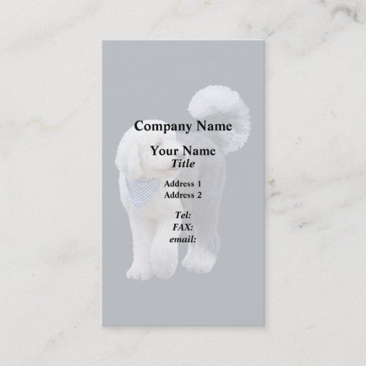 Carte De Visite Sheepadoodle avec écharpe à carreaux bleus (Devant)