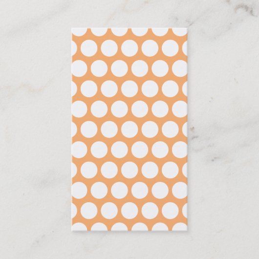 Carte De Visite Sherbet Orange et Points Blancs (Devant)