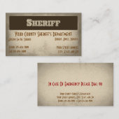 Carte de visite shérif (Devant / Derrière)