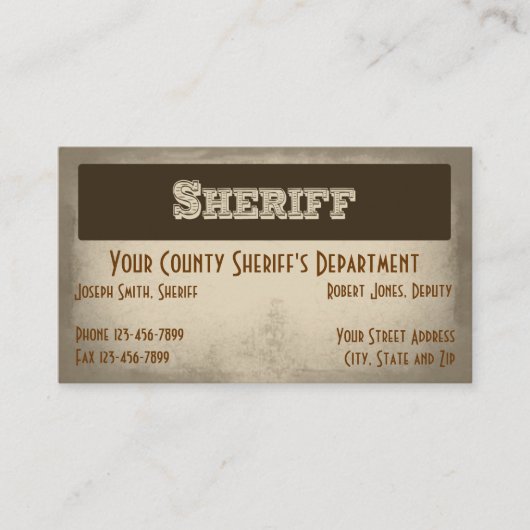 Carte de visite shérif (Devant)