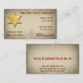 Carte de visite shérif (Devant / Derrière)