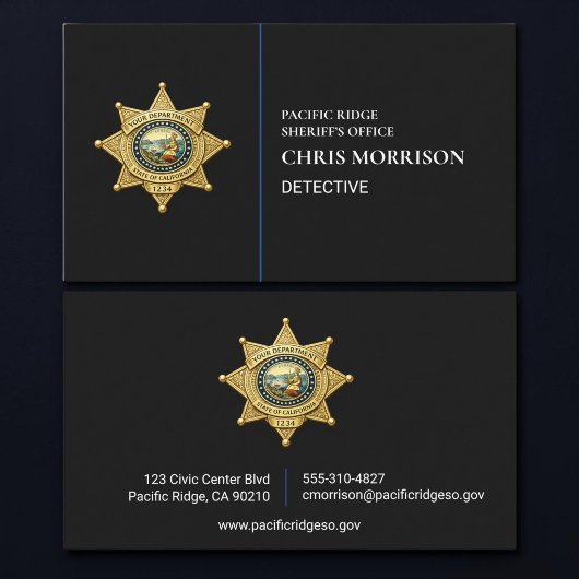 Carte De Visite Sheriff Thin Blue Line Exécution des lois