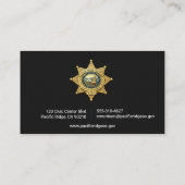 Carte De Visite Sheriff Thin Blue Line Exécution des lois (Dos)