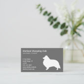 Carte De Visite Shetland Sheepdog Silhouette (Debout devant)