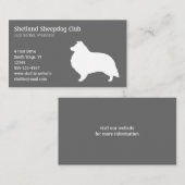 Carte De Visite Shetland Sheepdog Silhouette (Devant / Derrière)