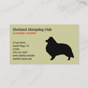 Carte De Visite Shetland Sheepdog Silhouette