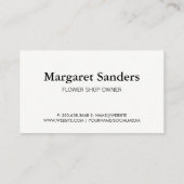 Carte De Visite Shimmer à huile d'or | Fleurs élégantes (Dos)