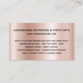 Carte De Visite Shimmer Confetti Parties scintillant Rose Gold Gra (Dos)