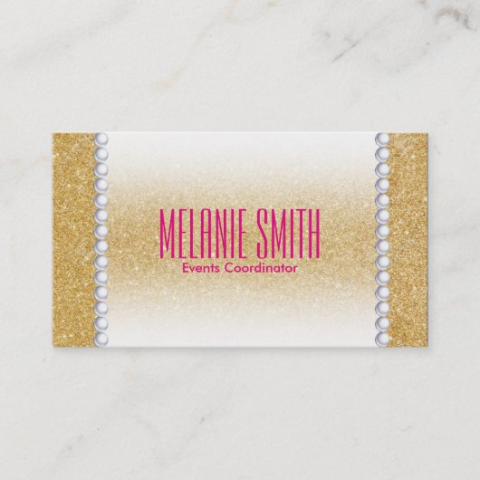 Carte De Visite Shimmer Or | Fade & Perles (Devant)