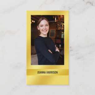 Carte De Visite Shimmery Elegant Modern Gold Band Arrière - plan P