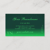 Carte De Visite Shimmery Emerald Green Sparkling Diamonds Initiale (Dos)