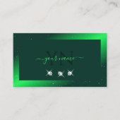 Carte De Visite Shimmery Emerald Green Sparkling Diamonds Initiale (Devant)