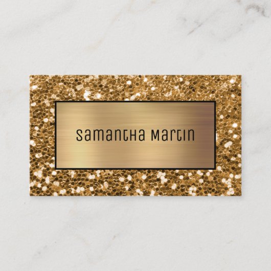 Carte De Visite Shimmery Ombre et Sparkly Gold Sequin Parties scin (Devant)