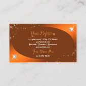 Carte De Visite Shimmery Orange Cute Parties scintillant Étoiles B (Dos)