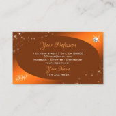 Carte De Visite Shimmery Orange Cute Parties scintillant Étoiles B (Dos)