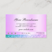 Carte De Visite Shimmery rose clair Parties scintillant Turquoise  (Dos)