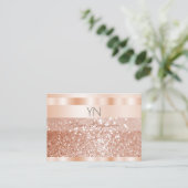 Carte De Visite Shimmery Rose Gold Sparkle Parties scintillant Mon (Debout devant)