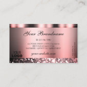Carte De Visite Shimmery Rose Rose Sparkling Faux Parties scintill (Dos)