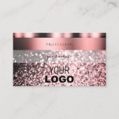 Carte De Visite Shimmery Rose Rose Sparkling Faux Parties scintill (Devant)