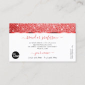 Carte De Visite Shimmery Ruby Red Parties scintillant Sparkle Star (Dos)