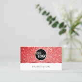 Carte De Visite Shimmery Ruby Red Parties scintillant Sparkle Star (Debout devant)