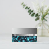 Carte De Visite Shimmery Silver Sparkle Parties scintillant Diamon (Debout devant)