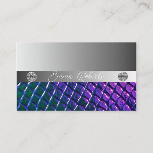 Carte De Visite Shimmery Silver Sparkle Parties scintillant Diamon (Devant)