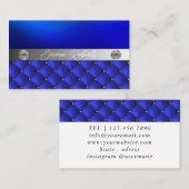 Carte De Visite Shimmery Silver Sparkle Parties scintillant Diamon (Devant / Derrière)